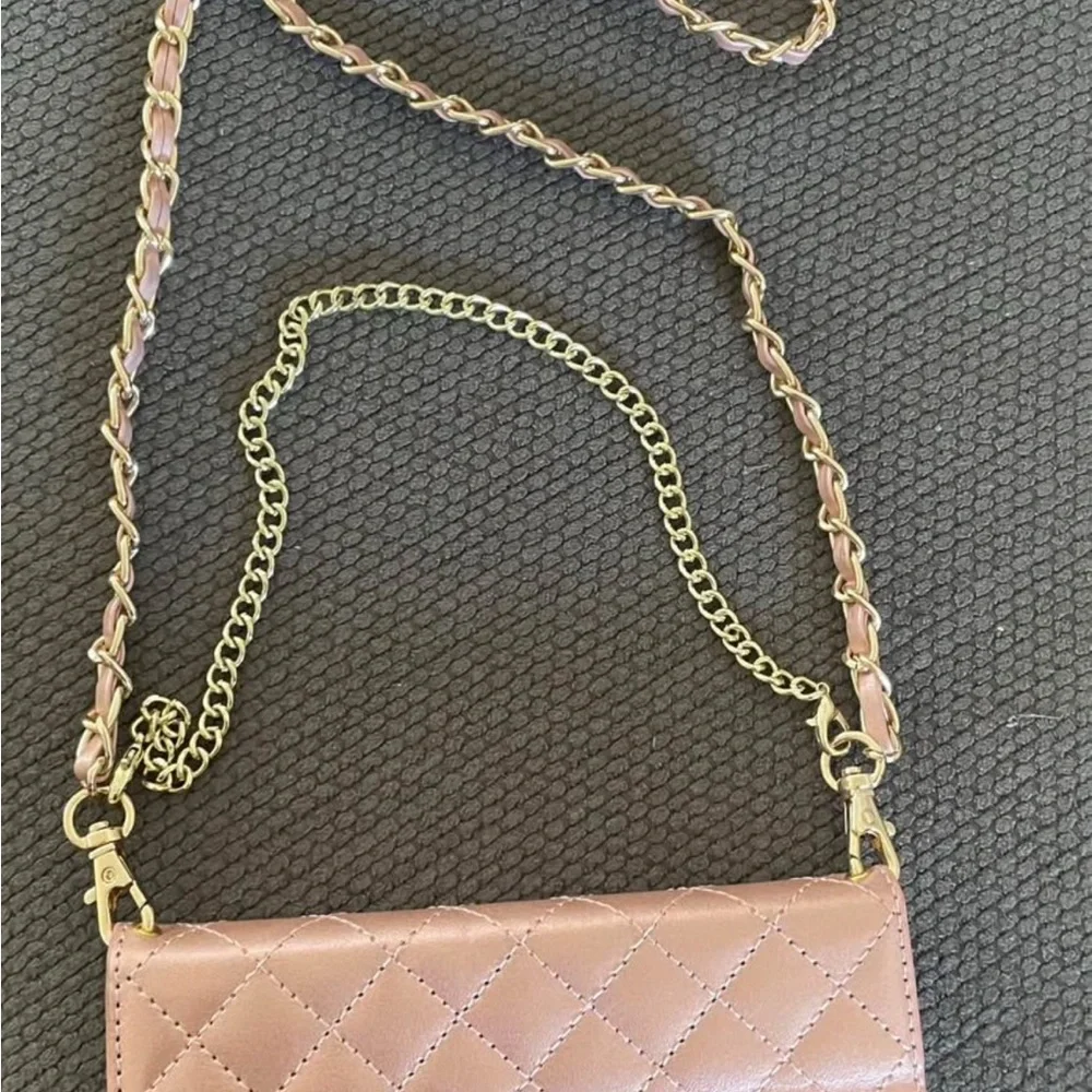 Quilted Pink Crossbody phone case wallet